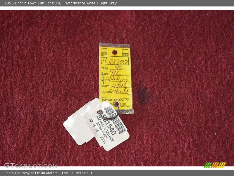 Performance White / Light Gray 1996 Lincoln Town Car Signature