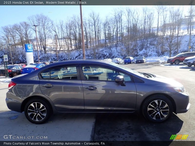 Modern Steel Metallic / Black 2015 Honda Civic EX Sedan