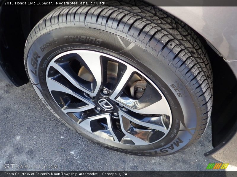 Modern Steel Metallic / Black 2015 Honda Civic EX Sedan