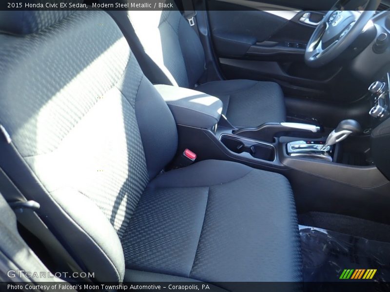 Modern Steel Metallic / Black 2015 Honda Civic EX Sedan