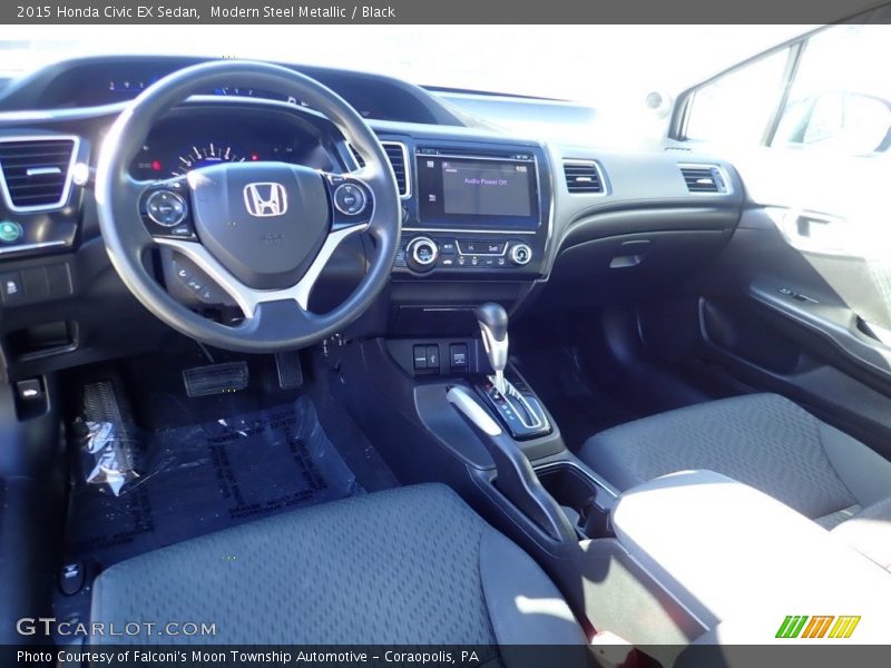 Modern Steel Metallic / Black 2015 Honda Civic EX Sedan