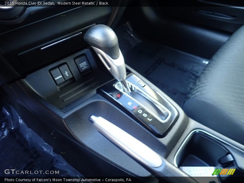Modern Steel Metallic / Black 2015 Honda Civic EX Sedan