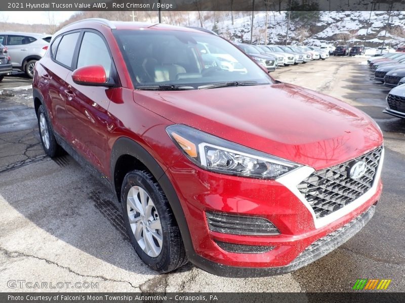 Red Crimson / Beige 2021 Hyundai Tucson Value AWD