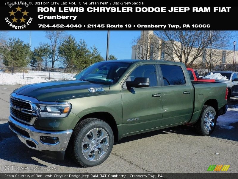 Olive Green Pearl / Black/New Saddle 2021 Ram 1500 Big Horn Crew Cab 4x4