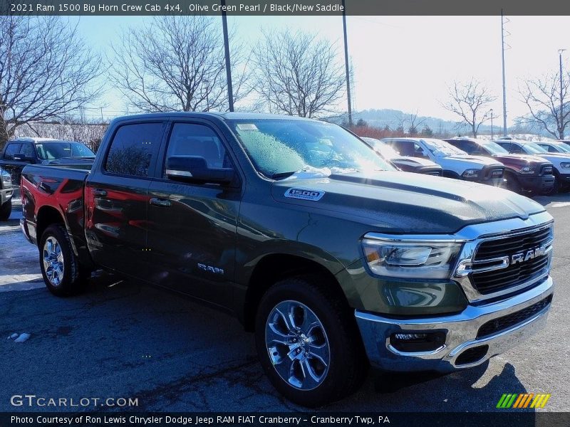 Olive Green Pearl / Black/New Saddle 2021 Ram 1500 Big Horn Crew Cab 4x4