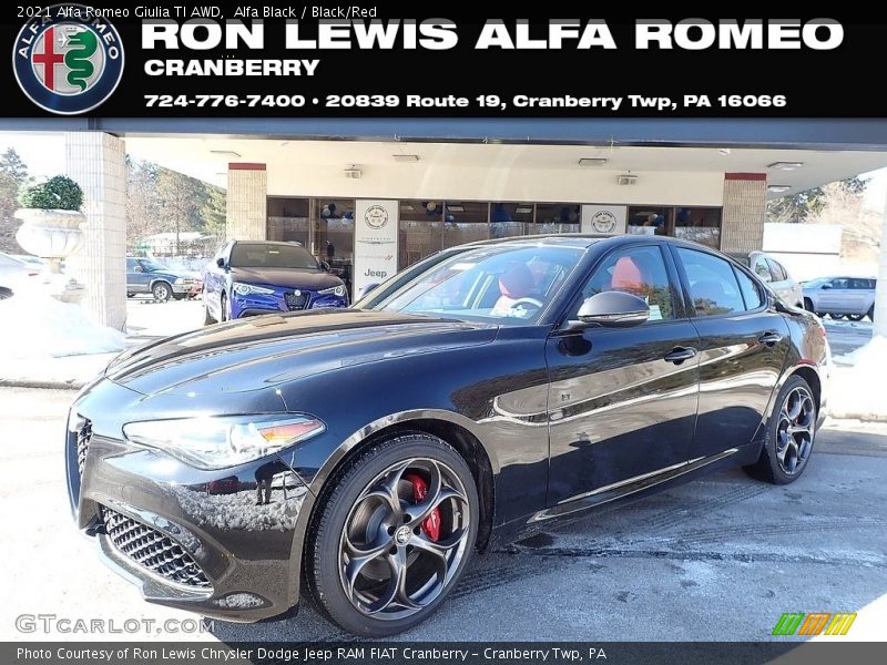 Alfa Black / Black/Red 2021 Alfa Romeo Giulia TI AWD