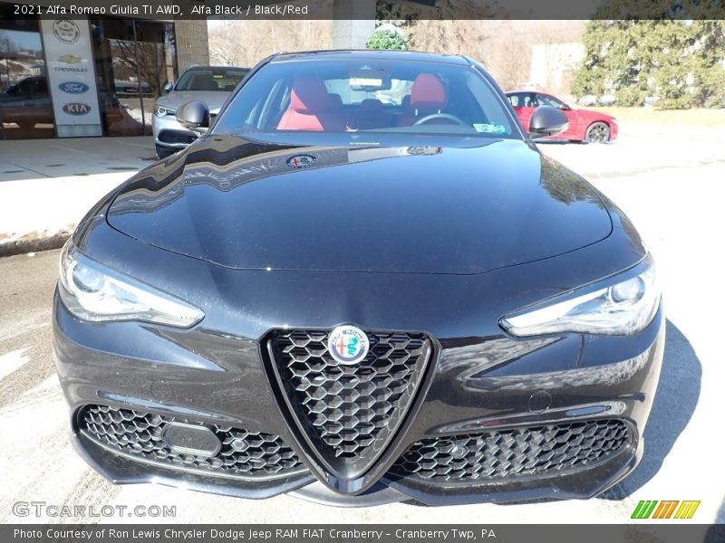 Alfa Black / Black/Red 2021 Alfa Romeo Giulia TI AWD