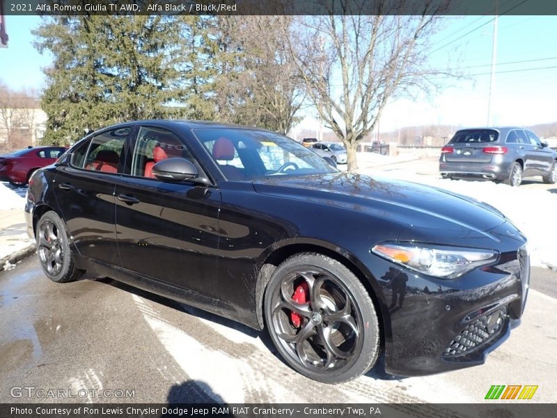 Alfa Black / Black/Red 2021 Alfa Romeo Giulia TI AWD