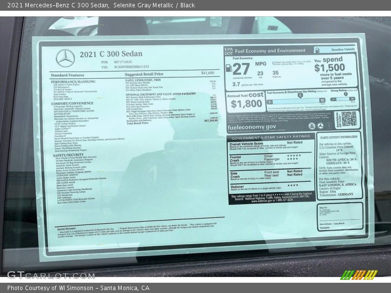 Selenite Gray Metallic / Black 2021 Mercedes-Benz C 300 Sedan