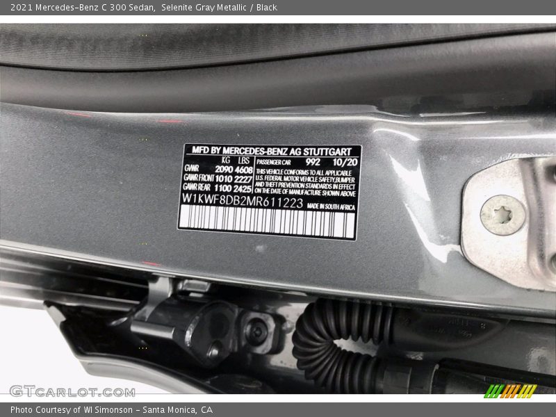 Selenite Gray Metallic / Black 2021 Mercedes-Benz C 300 Sedan
