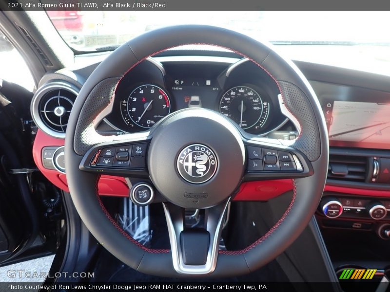 Alfa Black / Black/Red 2021 Alfa Romeo Giulia TI AWD