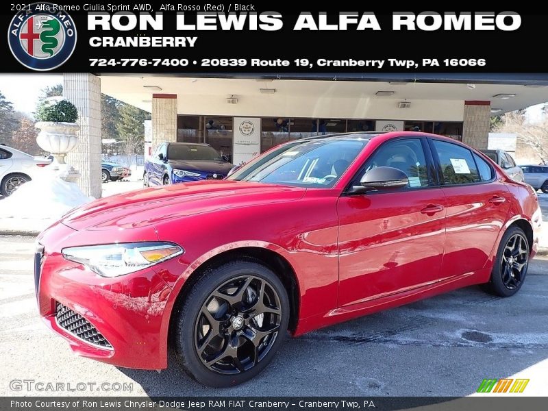 Alfa Rosso (Red) / Black 2021 Alfa Romeo Giulia Sprint AWD