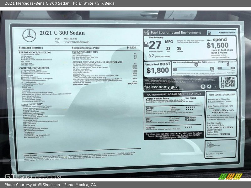 Polar White / Silk Beige 2021 Mercedes-Benz C 300 Sedan