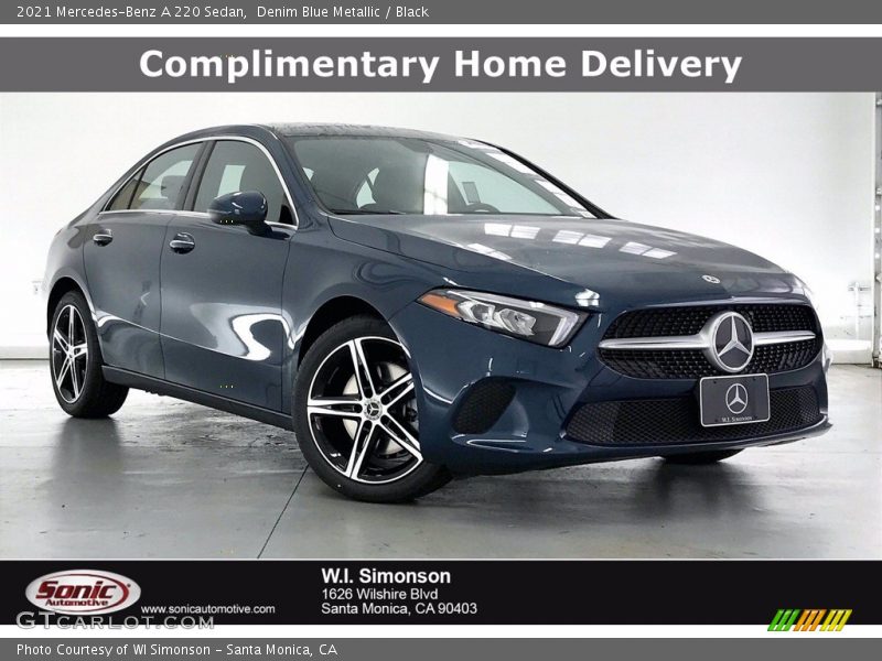 Denim Blue Metallic / Black 2021 Mercedes-Benz A 220 Sedan