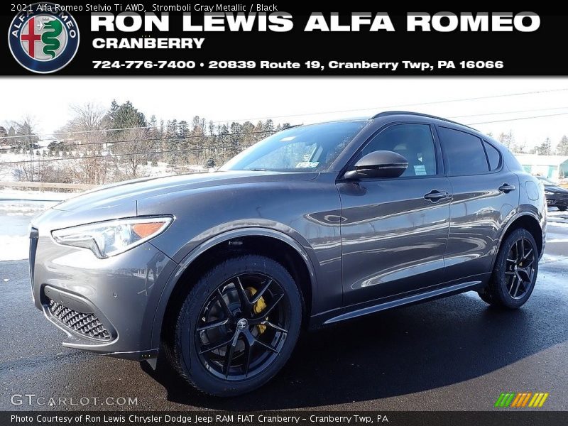 Stromboli Gray Metallic / Black 2021 Alfa Romeo Stelvio Ti AWD