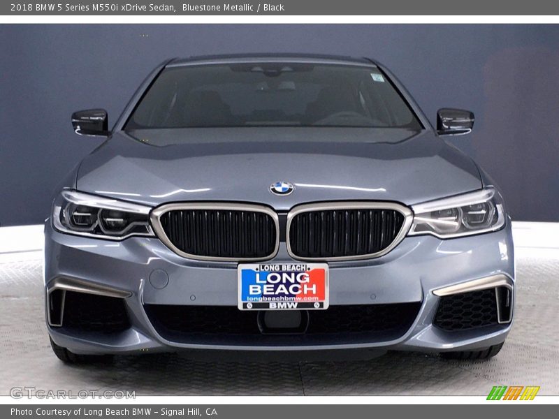 Bluestone Metallic / Black 2018 BMW 5 Series M550i xDrive Sedan