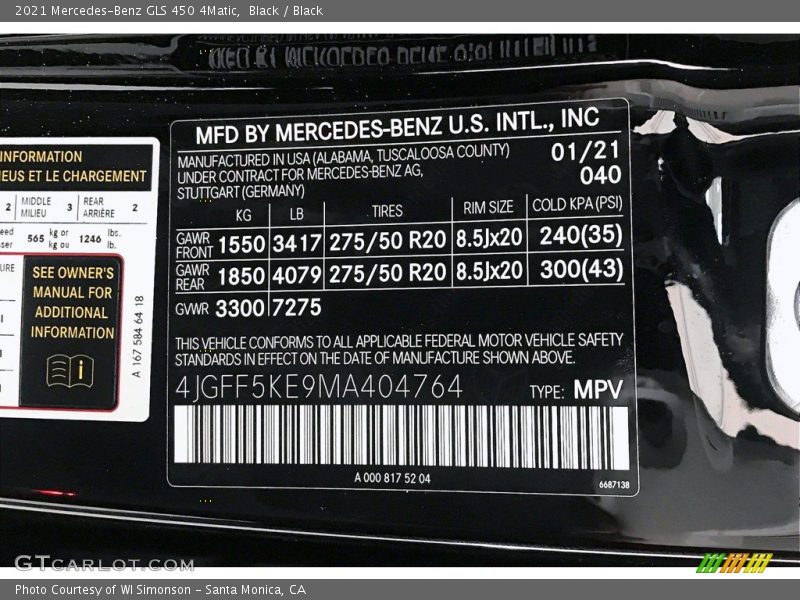 Black / Black 2021 Mercedes-Benz GLS 450 4Matic