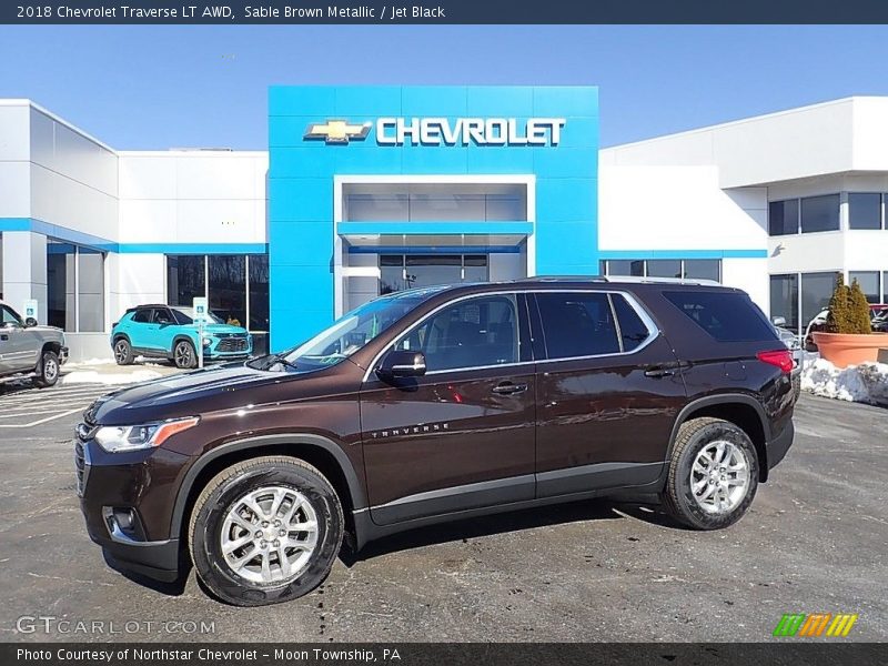 Sable Brown Metallic / Jet Black 2018 Chevrolet Traverse LT AWD
