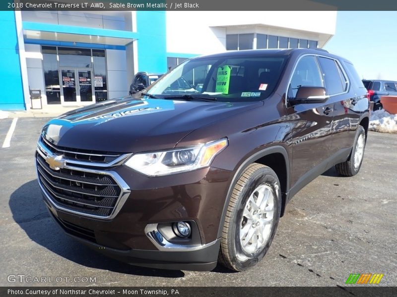 Sable Brown Metallic / Jet Black 2018 Chevrolet Traverse LT AWD