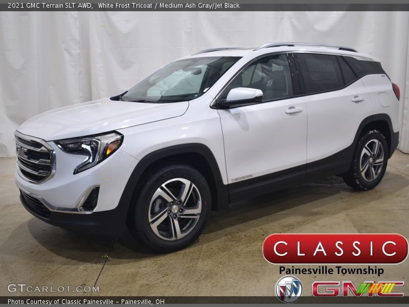 White Frost Tricoat / Medium Ash Gray/Jet Black 2021 GMC Terrain SLT AWD