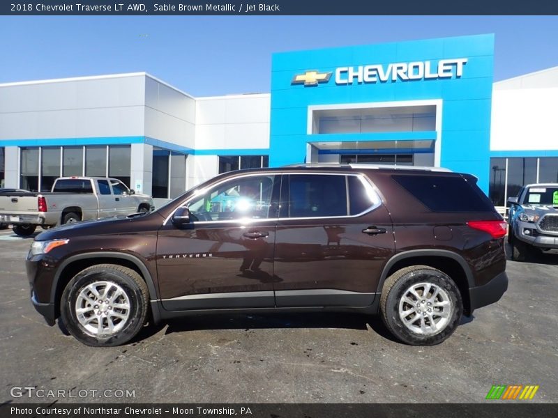 Sable Brown Metallic / Jet Black 2018 Chevrolet Traverse LT AWD