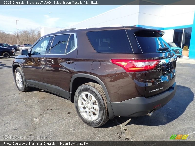 Sable Brown Metallic / Jet Black 2018 Chevrolet Traverse LT AWD