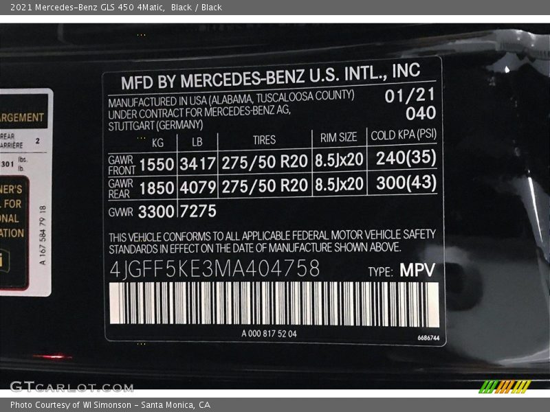 Black / Black 2021 Mercedes-Benz GLS 450 4Matic