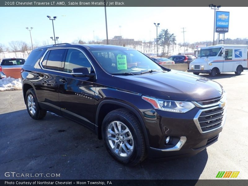 Sable Brown Metallic / Jet Black 2018 Chevrolet Traverse LT AWD