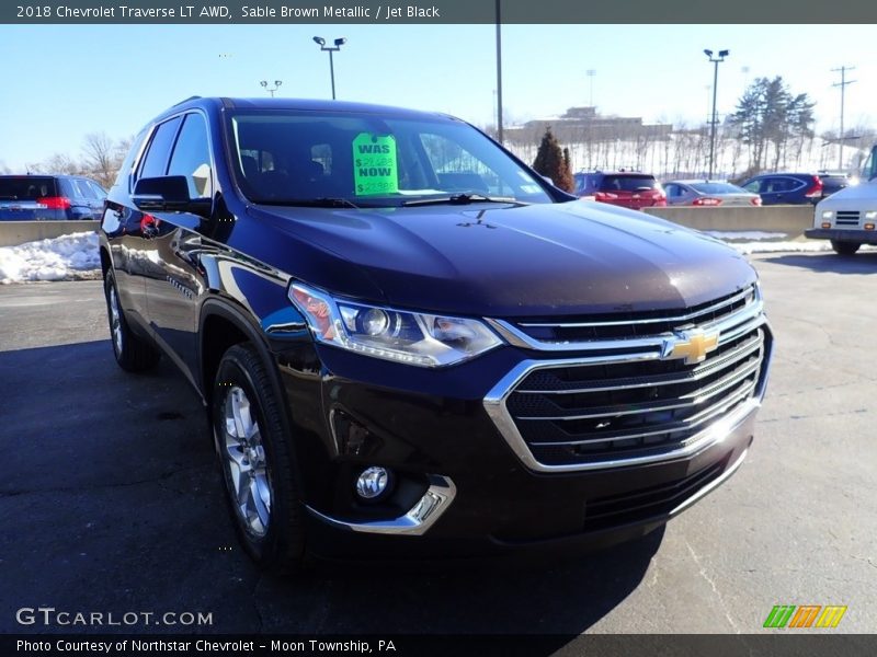 Sable Brown Metallic / Jet Black 2018 Chevrolet Traverse LT AWD