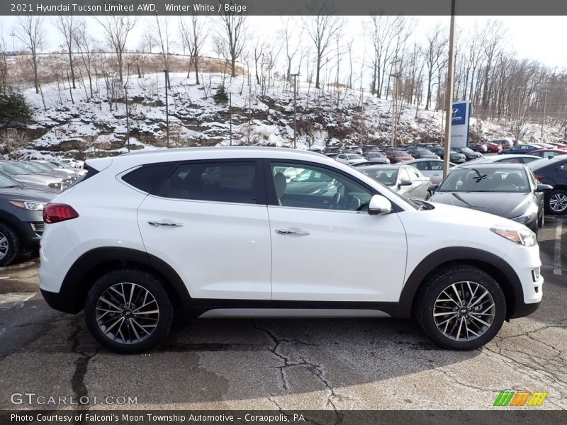 Winter White / Beige 2021 Hyundai Tucson Limited AWD