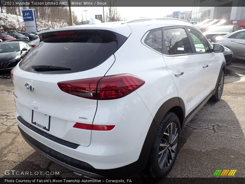 Winter White / Beige 2021 Hyundai Tucson Limited AWD