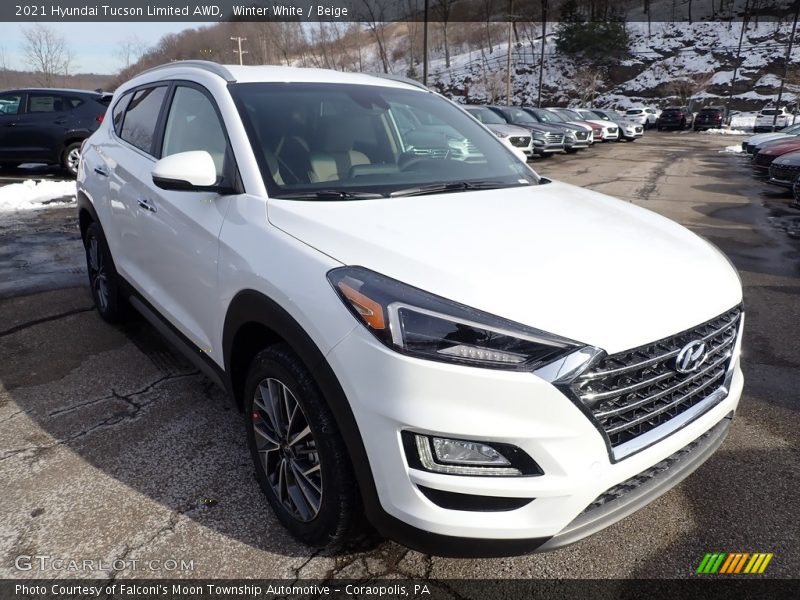 Winter White / Beige 2021 Hyundai Tucson Limited AWD