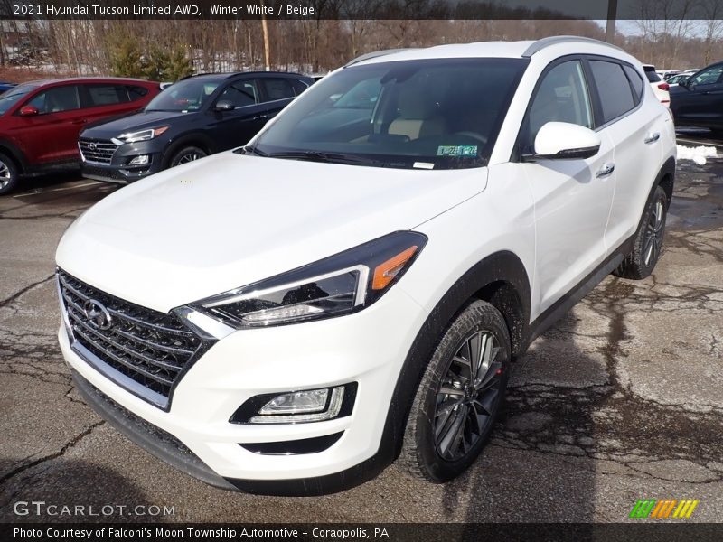 Winter White / Beige 2021 Hyundai Tucson Limited AWD