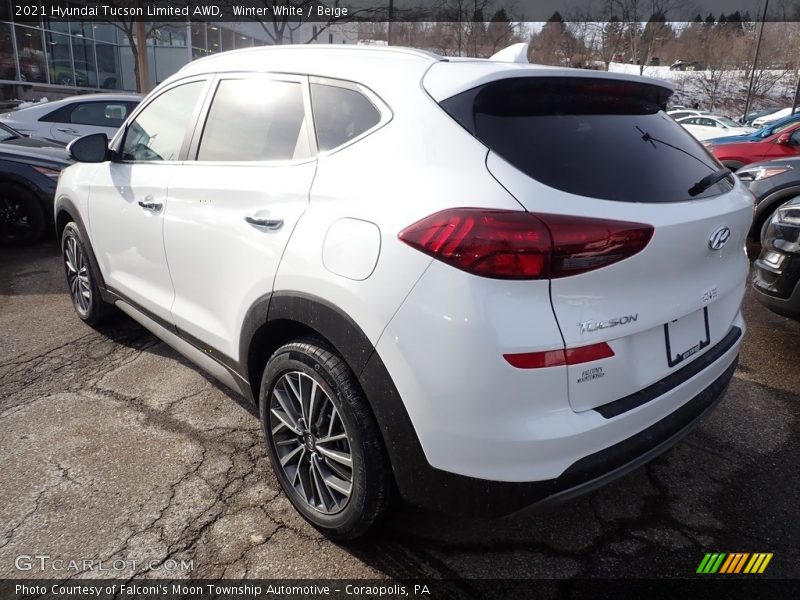 Winter White / Beige 2021 Hyundai Tucson Limited AWD