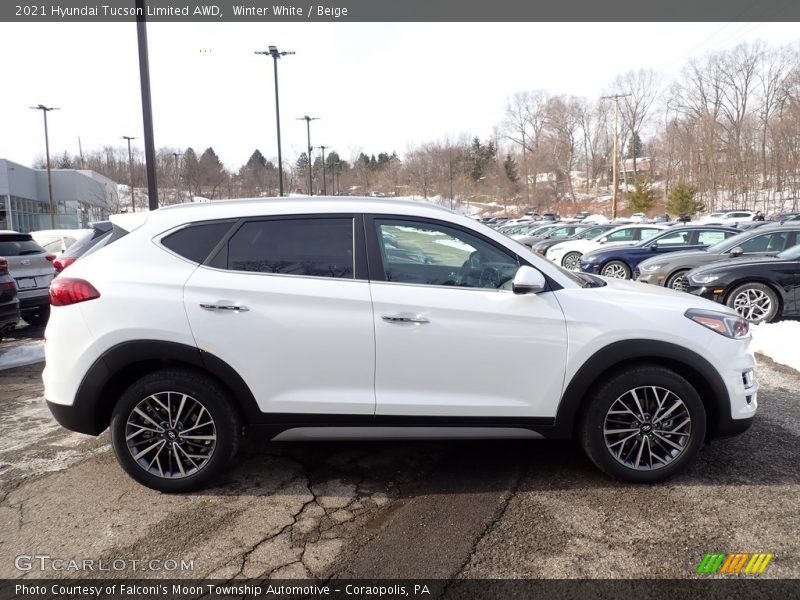 Winter White / Beige 2021 Hyundai Tucson Limited AWD