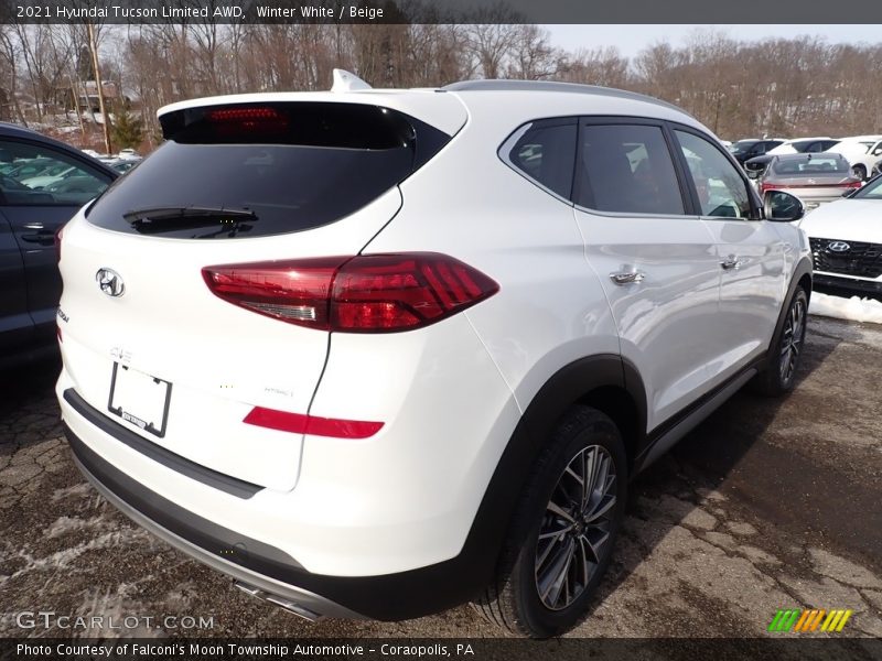 Winter White / Beige 2021 Hyundai Tucson Limited AWD