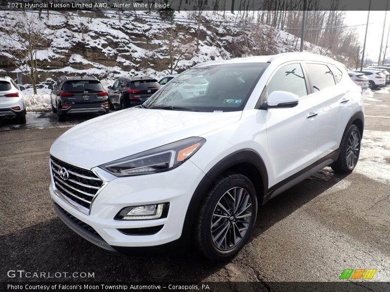 Winter White / Beige 2021 Hyundai Tucson Limited AWD