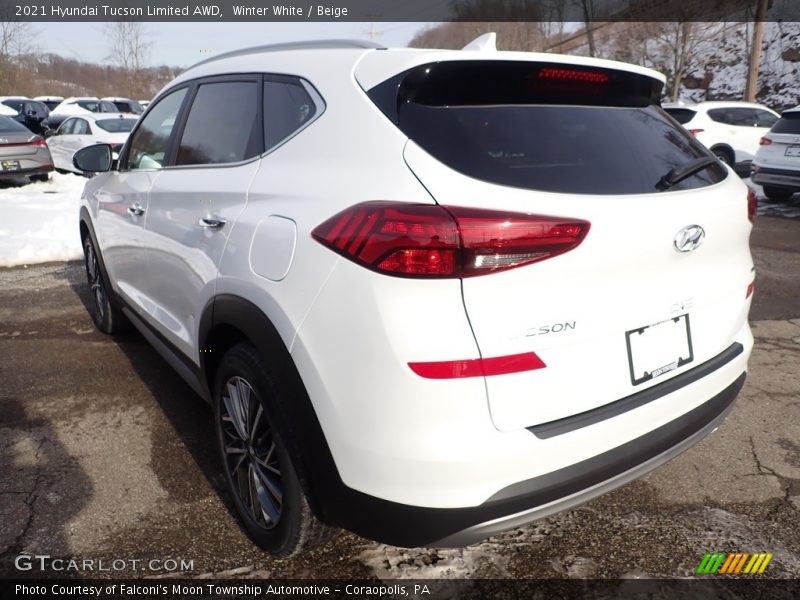Winter White / Beige 2021 Hyundai Tucson Limited AWD