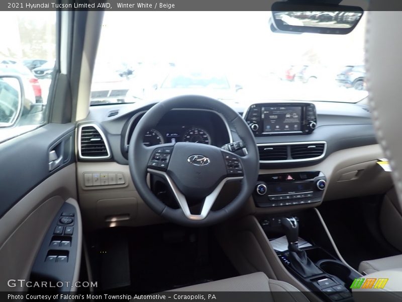 Winter White / Beige 2021 Hyundai Tucson Limited AWD