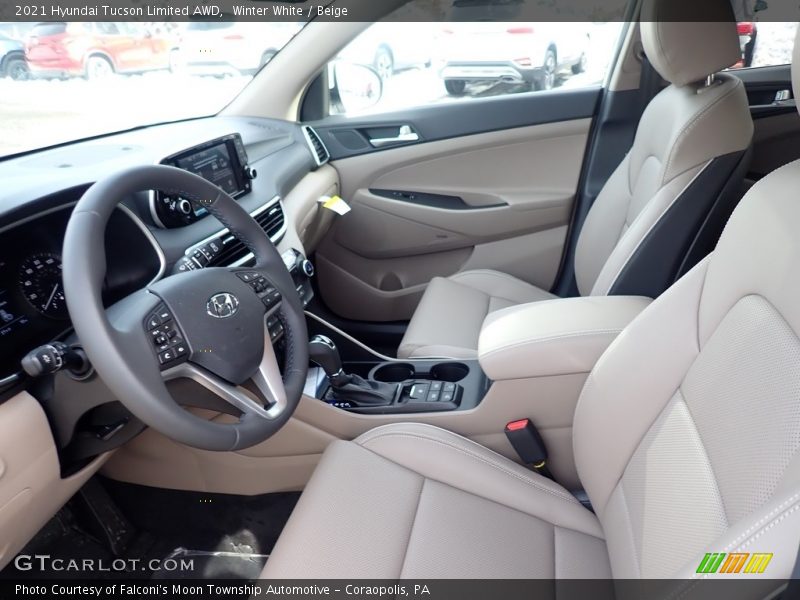 Winter White / Beige 2021 Hyundai Tucson Limited AWD