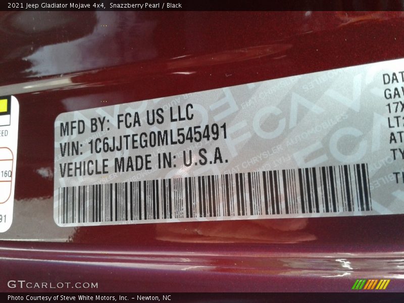 Snazzberry Pearl / Black 2021 Jeep Gladiator Mojave 4x4