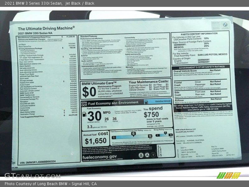 Jet Black / Black 2021 BMW 3 Series 330i Sedan