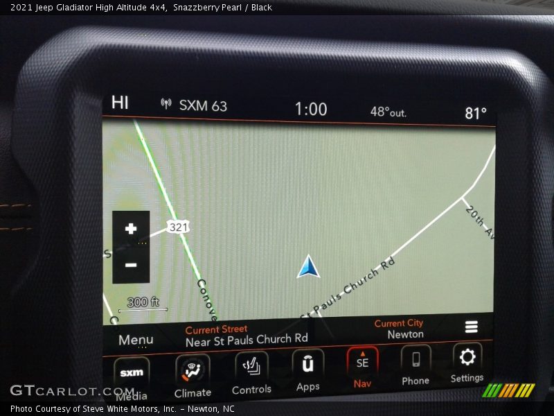 Navigation of 2021 Gladiator High Altitude 4x4