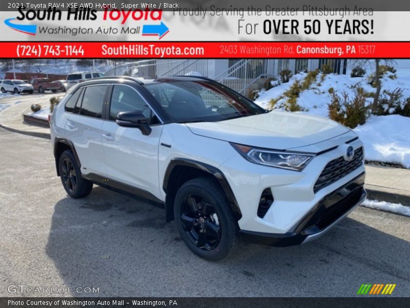 Super White / Black 2021 Toyota RAV4 XSE AWD Hybrid