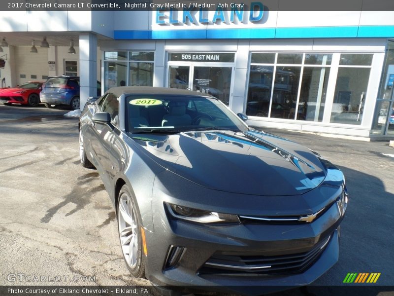 Nightfall Gray Metallic / Medium Ash Gray 2017 Chevrolet Camaro LT Convertible