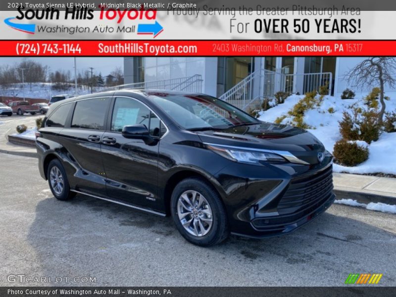 Midnight Black Metallic / Graphite 2021 Toyota Sienna LE Hybrid