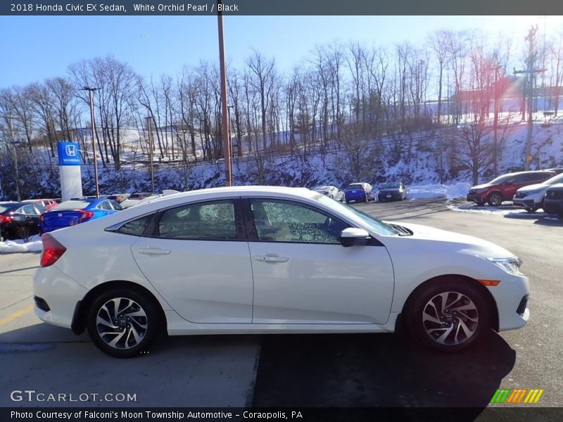 White Orchid Pearl / Black 2018 Honda Civic EX Sedan