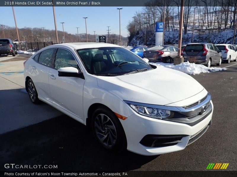 White Orchid Pearl / Black 2018 Honda Civic EX Sedan