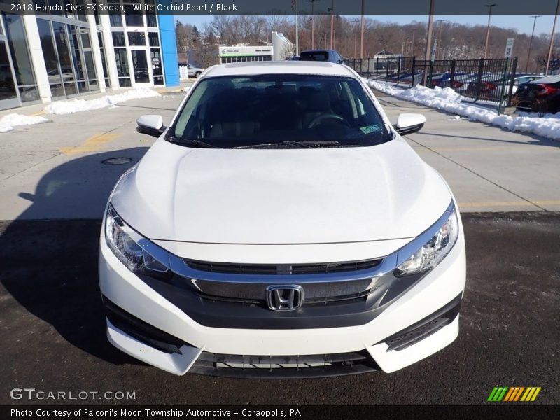 White Orchid Pearl / Black 2018 Honda Civic EX Sedan
