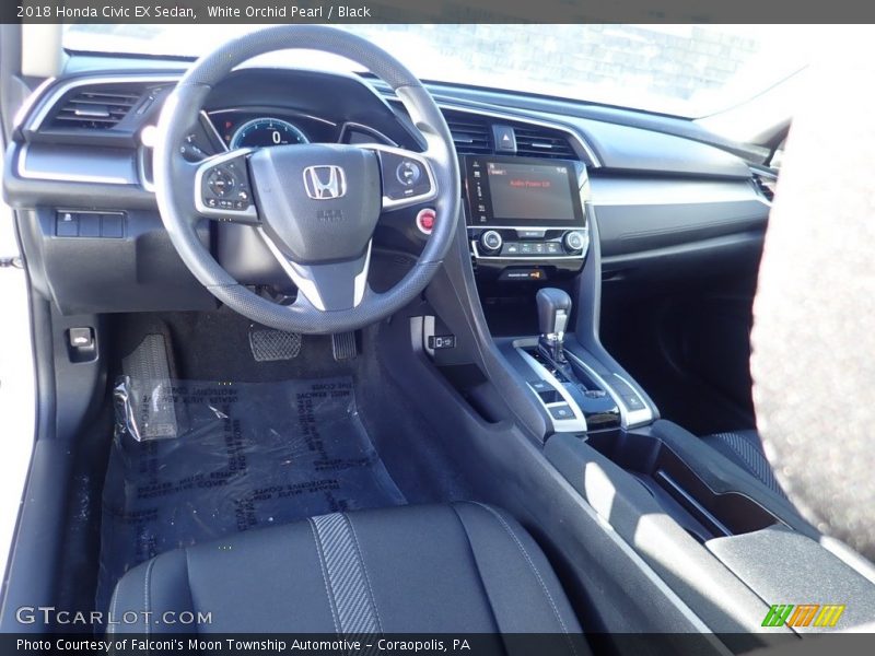 White Orchid Pearl / Black 2018 Honda Civic EX Sedan